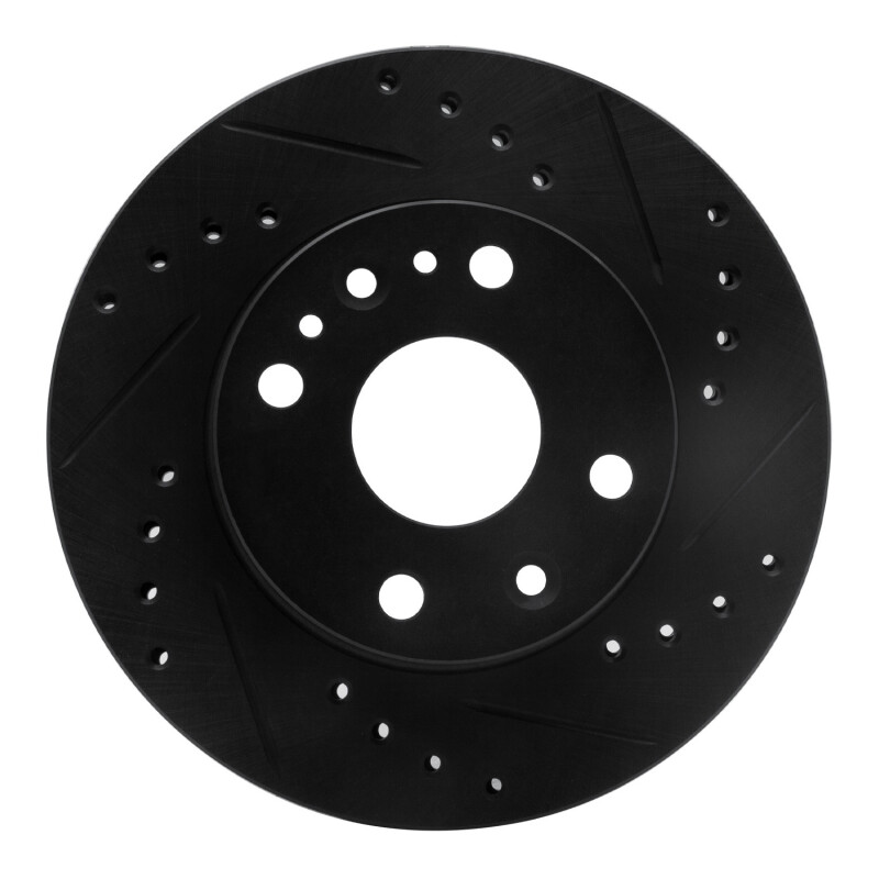Ford Aspire Brake Rotor (1) - Front Right - R1 Concepts - Drilled & Slotted - Black - `94-`02